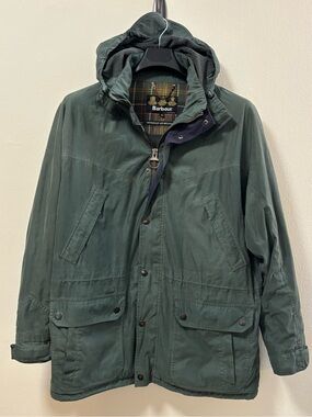 Barbour Jacket XL Men's Green Waterproof & Breathable Berwick Parka Rain Coat